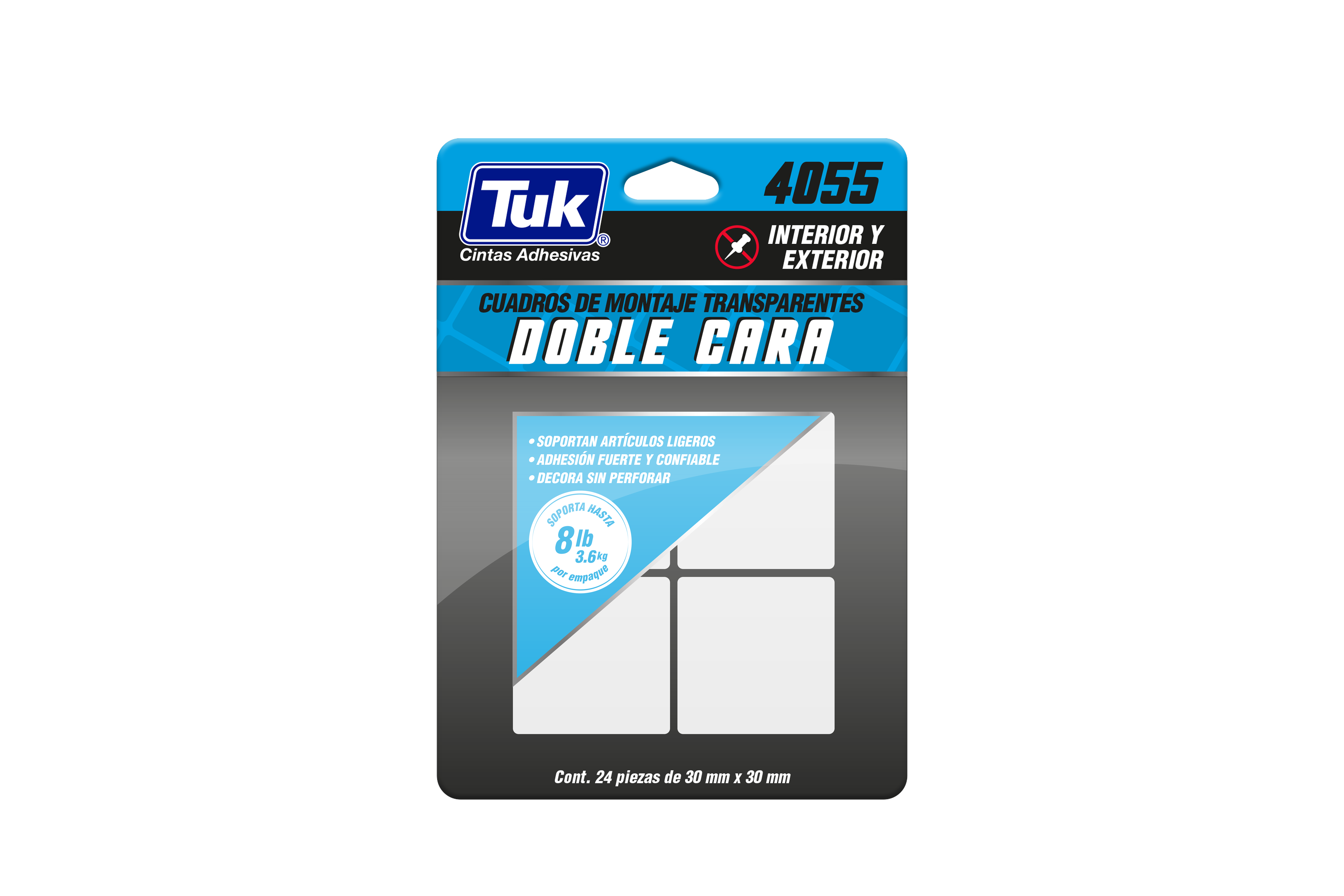 4055 - Cuadro Adhesivo Doble Cara Transparente para Montaje