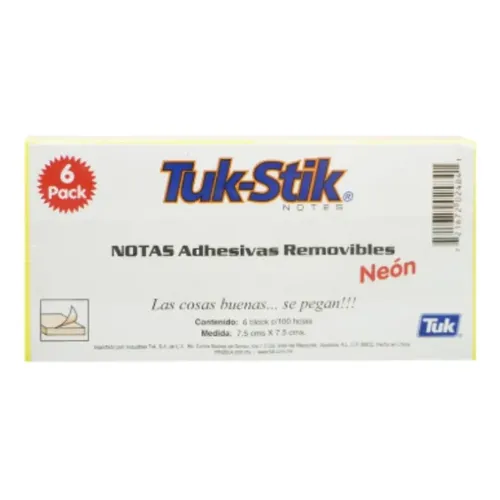 Tuk-Stik - Notas Adhesivas Removibles de Color Amarillo - Imagen 3