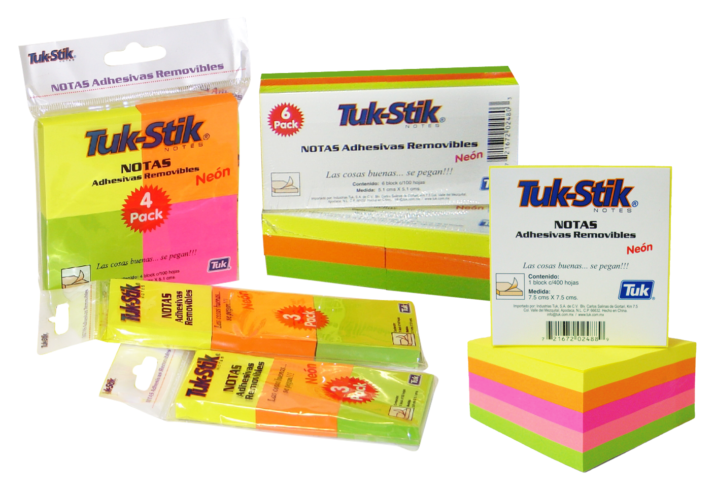 Tuk-Stik Neón - Notas Adhesivas Removibles de Colores Neón - Imagen 3