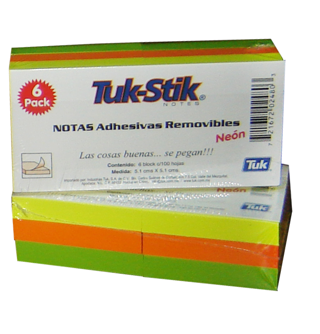 Tuk-Stik Neón - Notas Adhesivas Removibles de Colores Neón - Imagen 4