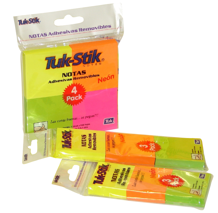 Tuk-Stik Neón - Notas Adhesivas Removibles de Colores Neón - Imagen 2