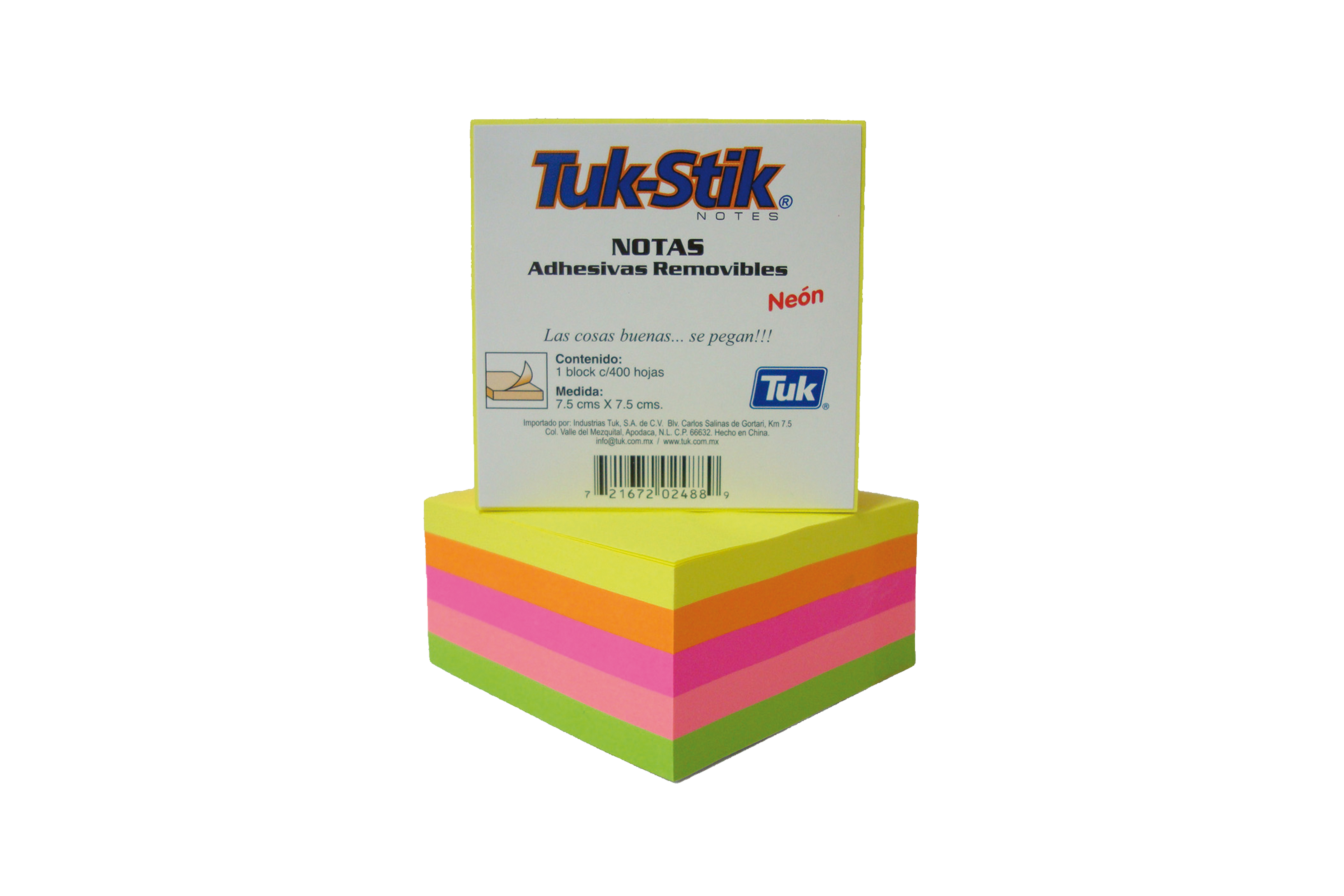 Tuk-Stik Neón - Notas Adhesivas Removibles de Colores Neón